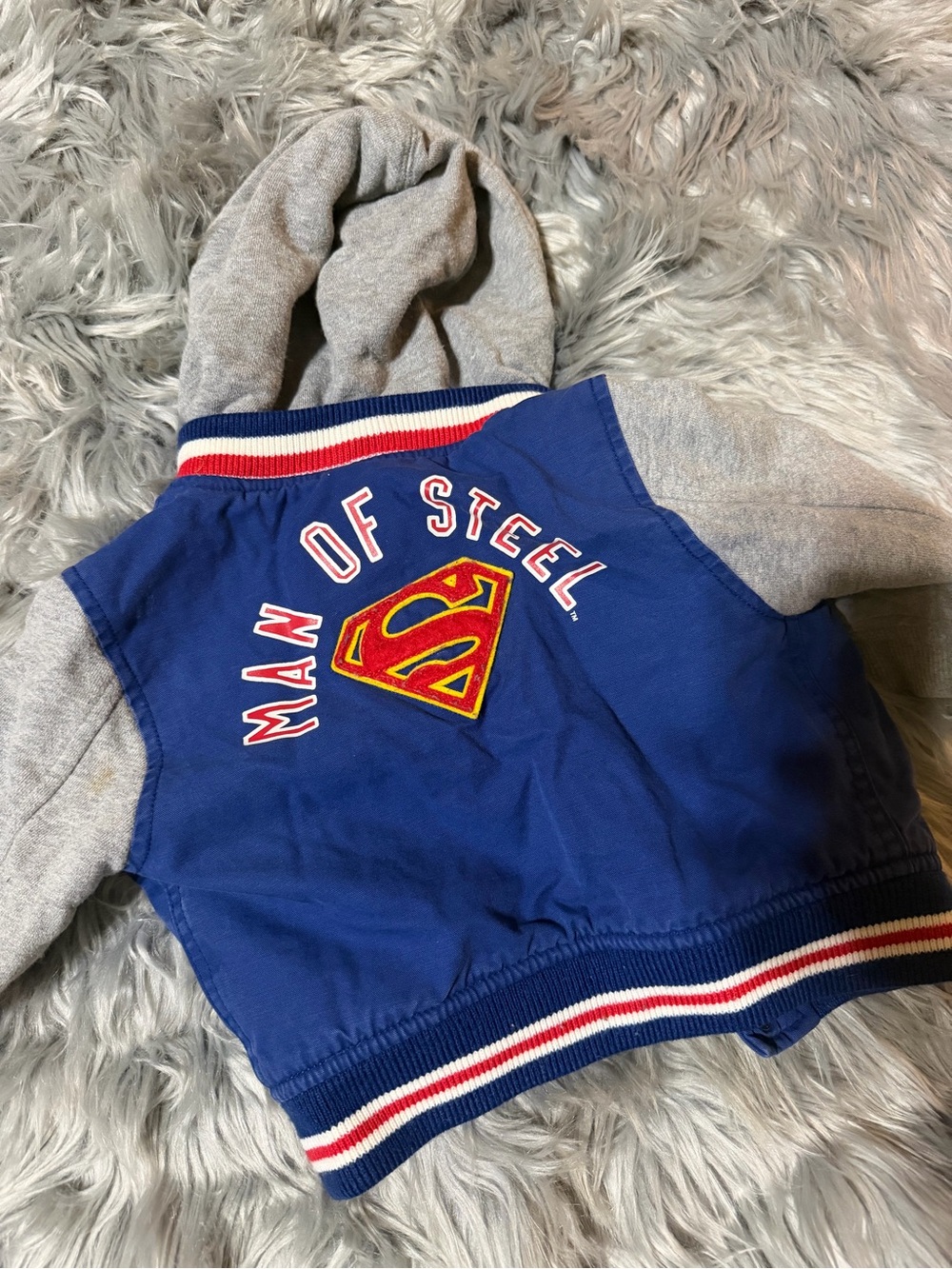 GAP Blue and Gray 'Man of Steel' Kids Hoodie Jacket